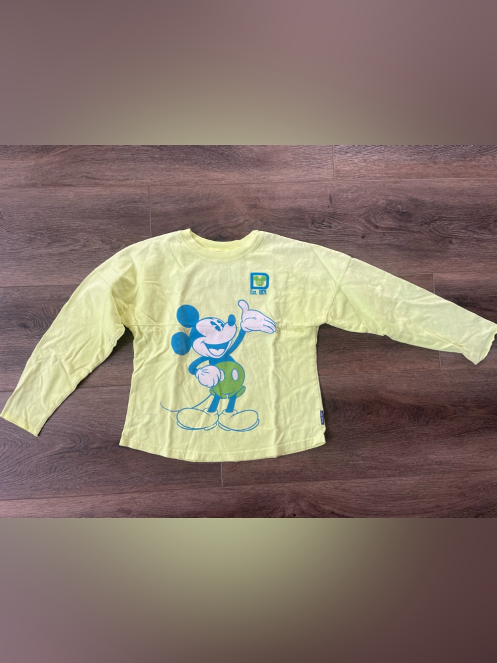 Disney Yellow Long Sleeve Mickey Mouse Tee
